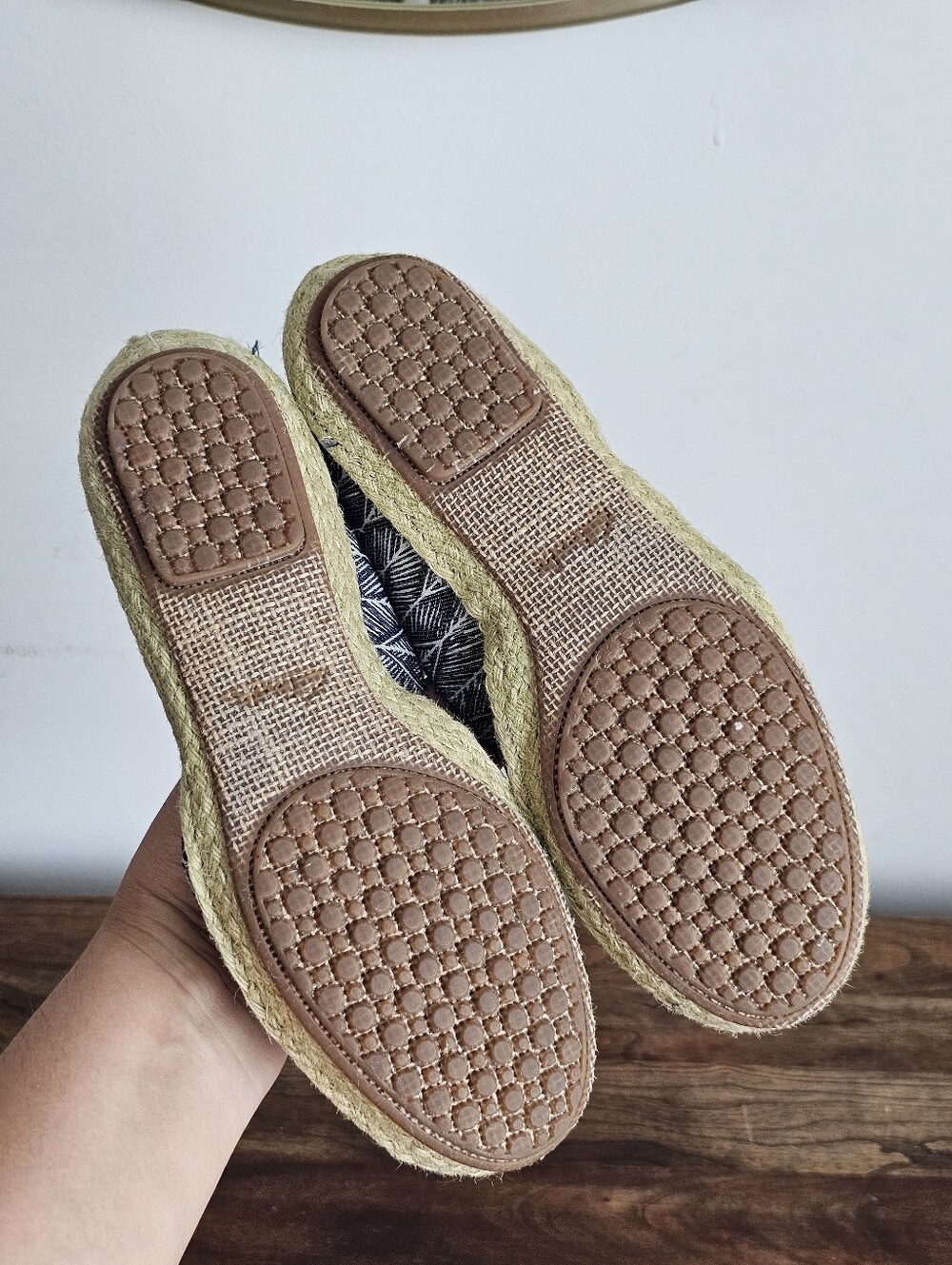 Clarks Clovelly Sun Espadrille Flats Women's 6.5M Blue White Chevron Print - Picture 6 of 10